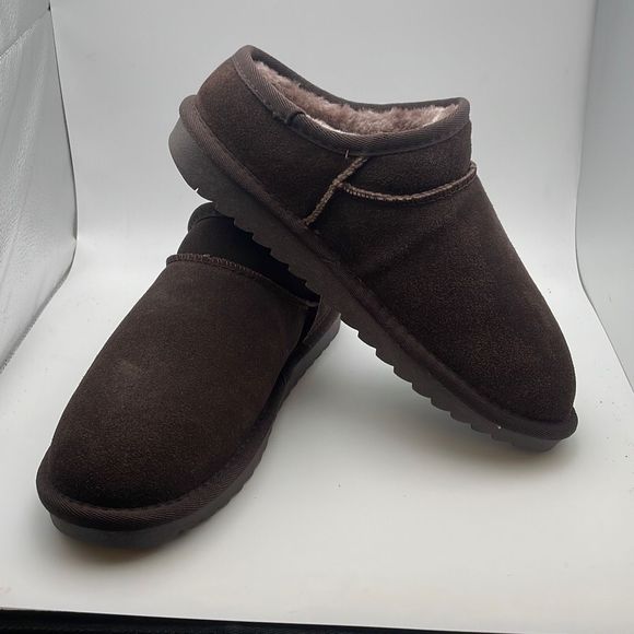 CUSHIONAIRE Women's COZY Faux Shearling Genuine Suede cozy mule slippers +Memory - Picture 7 of 7